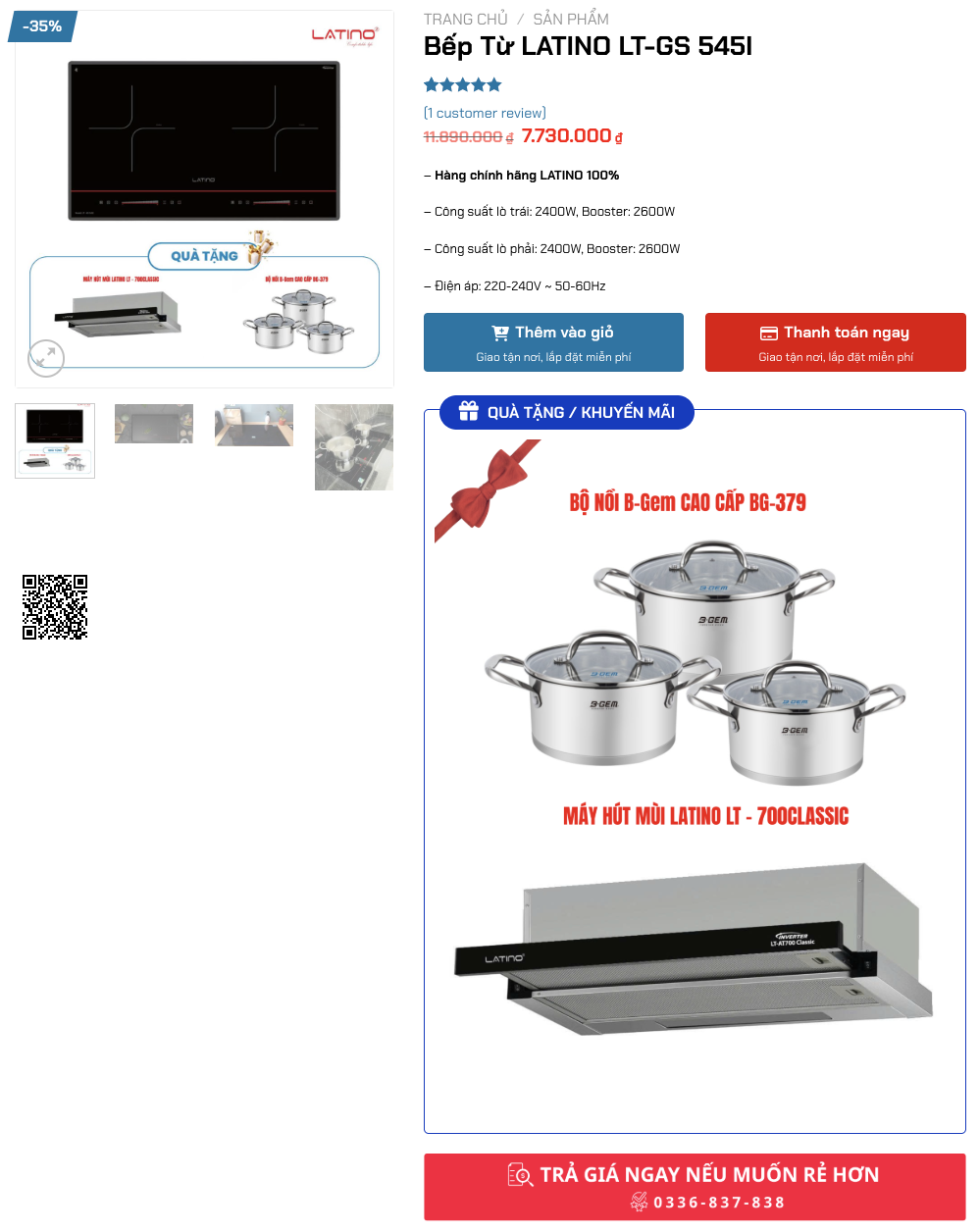 COMBO BẾP TỪ LATINO LT-GS 545I TẶNG NỒI VÀ HÚT MÙI