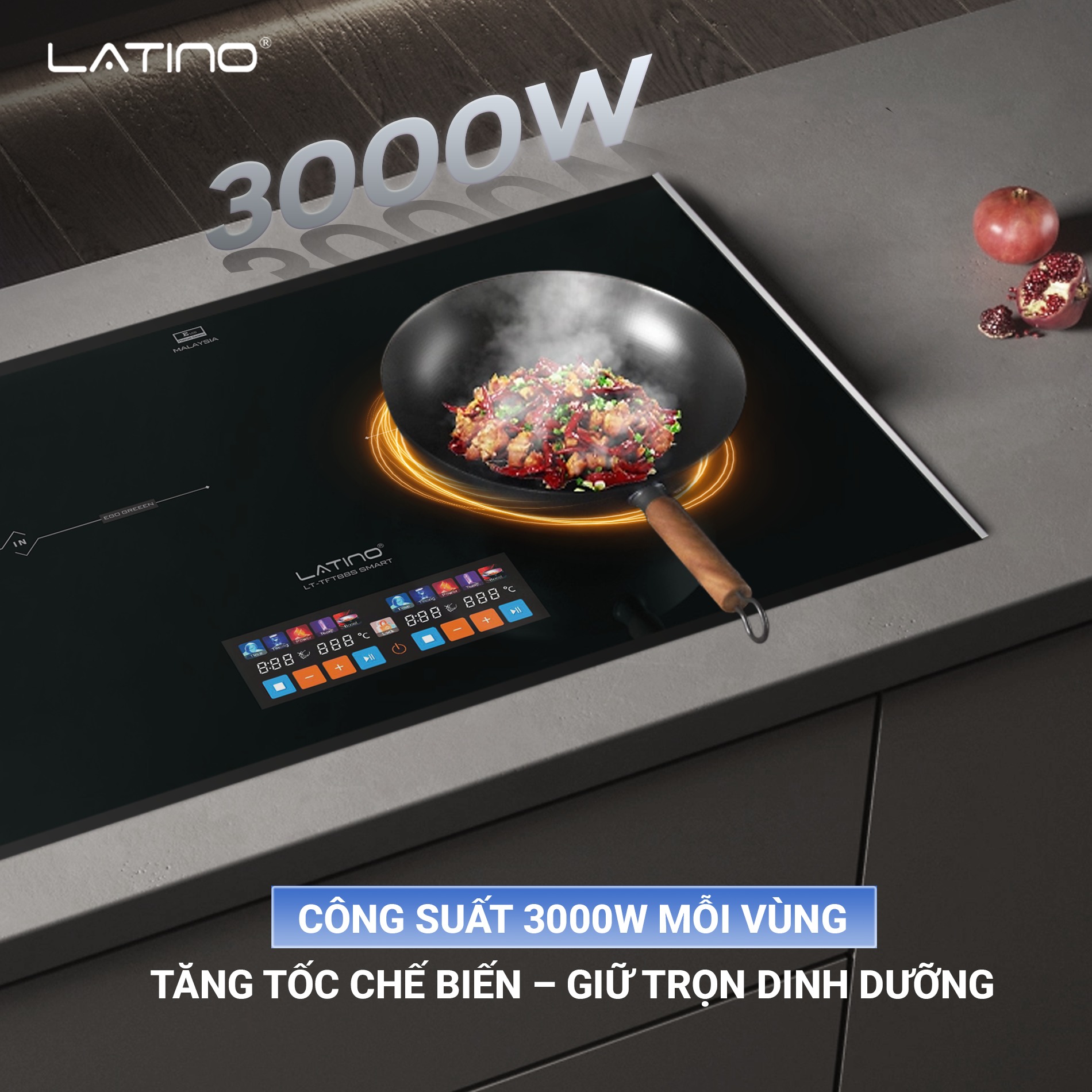 BẾP TỪ LATINO LT TFT88S SMART – SỨC MẠNH NÂNG TẦM TRẢI NGHIỆM NẤU NƯỚNG CÙNG CÔNG NGHỆ ĐỈNH CAO