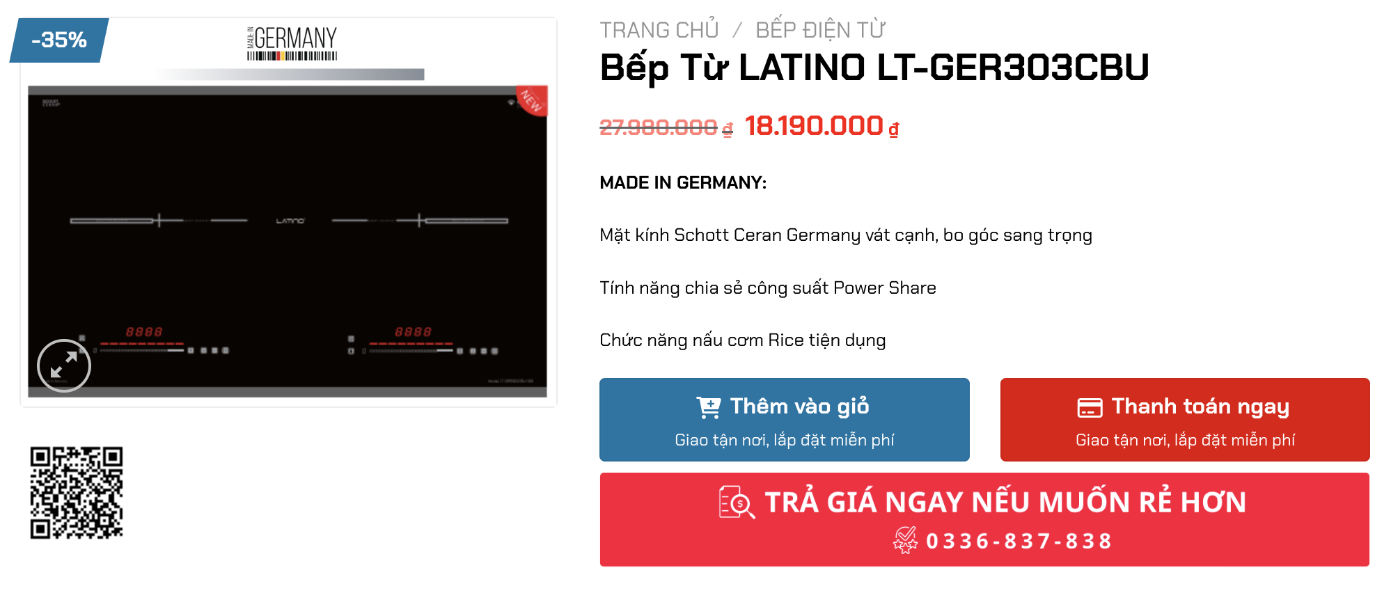 Bếp từ LT-GER303CBU không chỉ đơn thuần là thiết bị nấu ăn mà còn là biểu tượng của sự kết hợp hài hòa giữa thiết kế sang trọng
