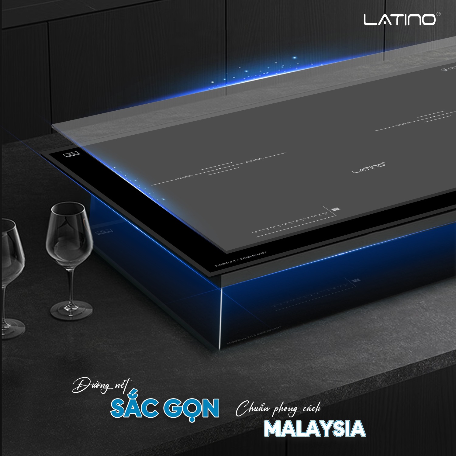 LT – LE88S SMART là mẫu bếp từ đôi cao cấp thuộc dòng sản phẩm thông minh mới nhất của LATINO