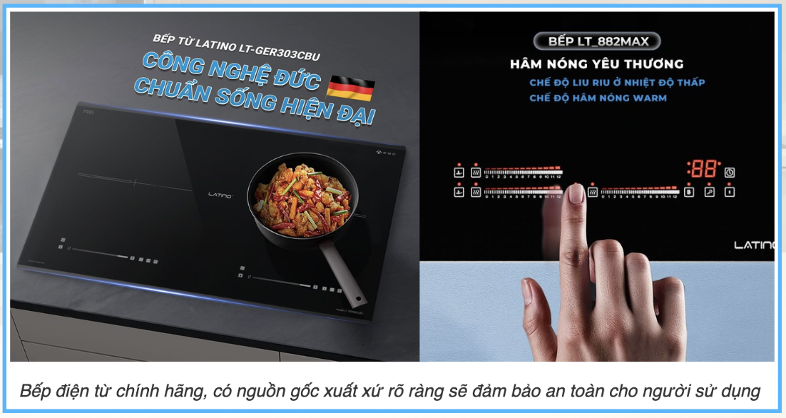 Bếp điện từ chính hãng, có nguồn gốc xuất xứ rõ ràng sẽ đảm bảo an toàn cho người sử dụng