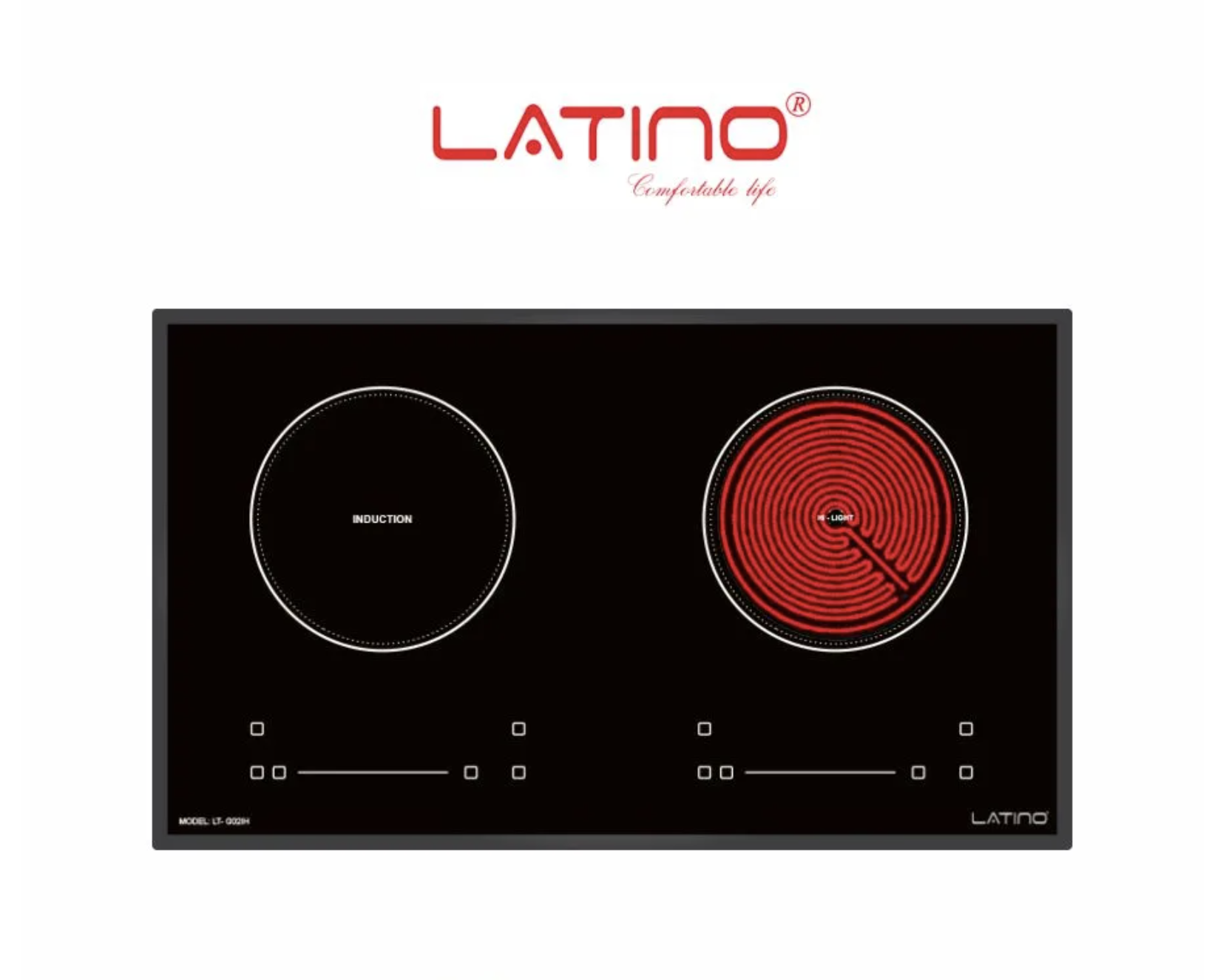 Bếp điện từ Latino LT-G02IH 2 vùng nấu mặt kính Schott Ceran