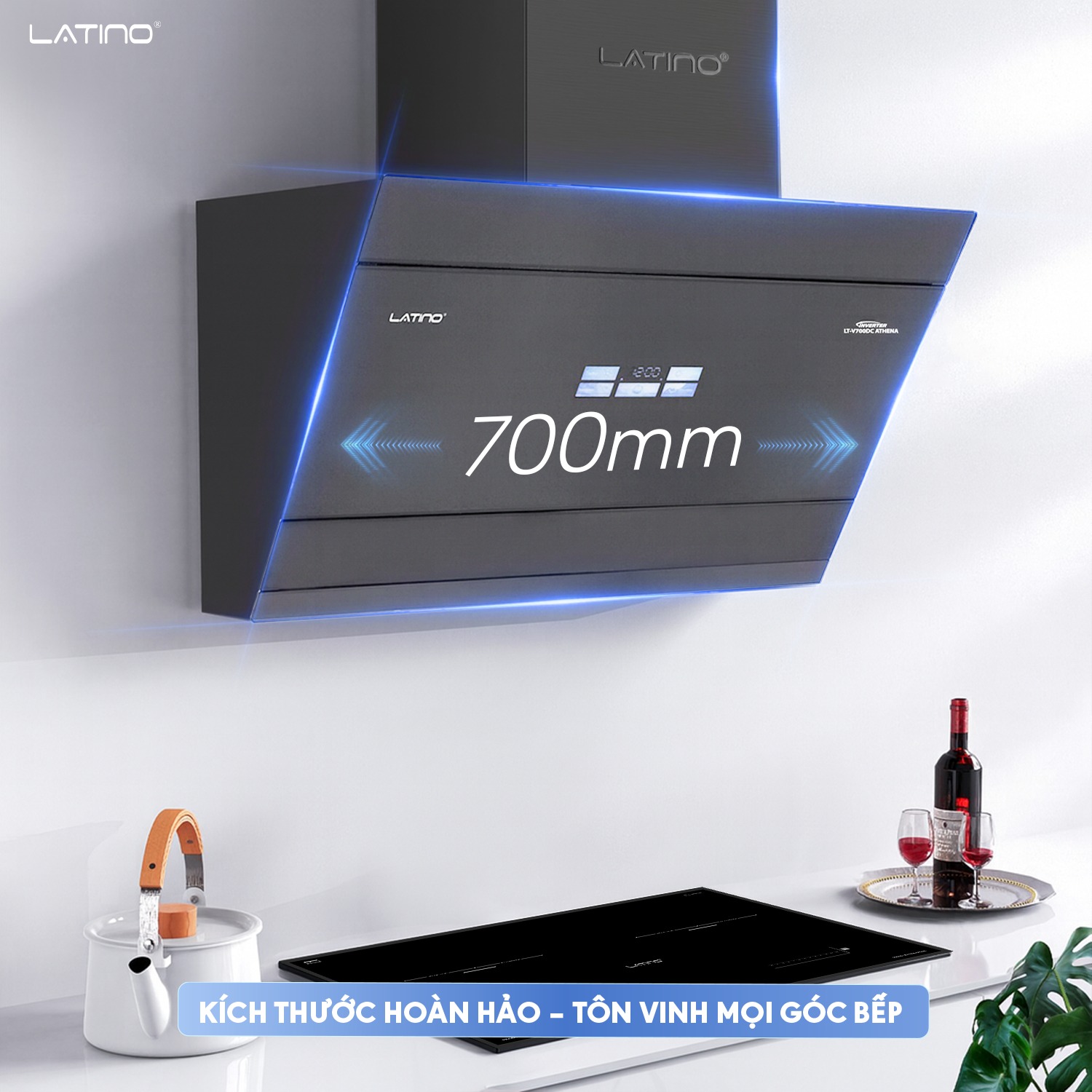 Máy Hút Mùi LATINO LT – V700DC Athena là dòng sản phẩm cao cấp trong bộ sưu tập máy hút mùi của thương hiệu Latino