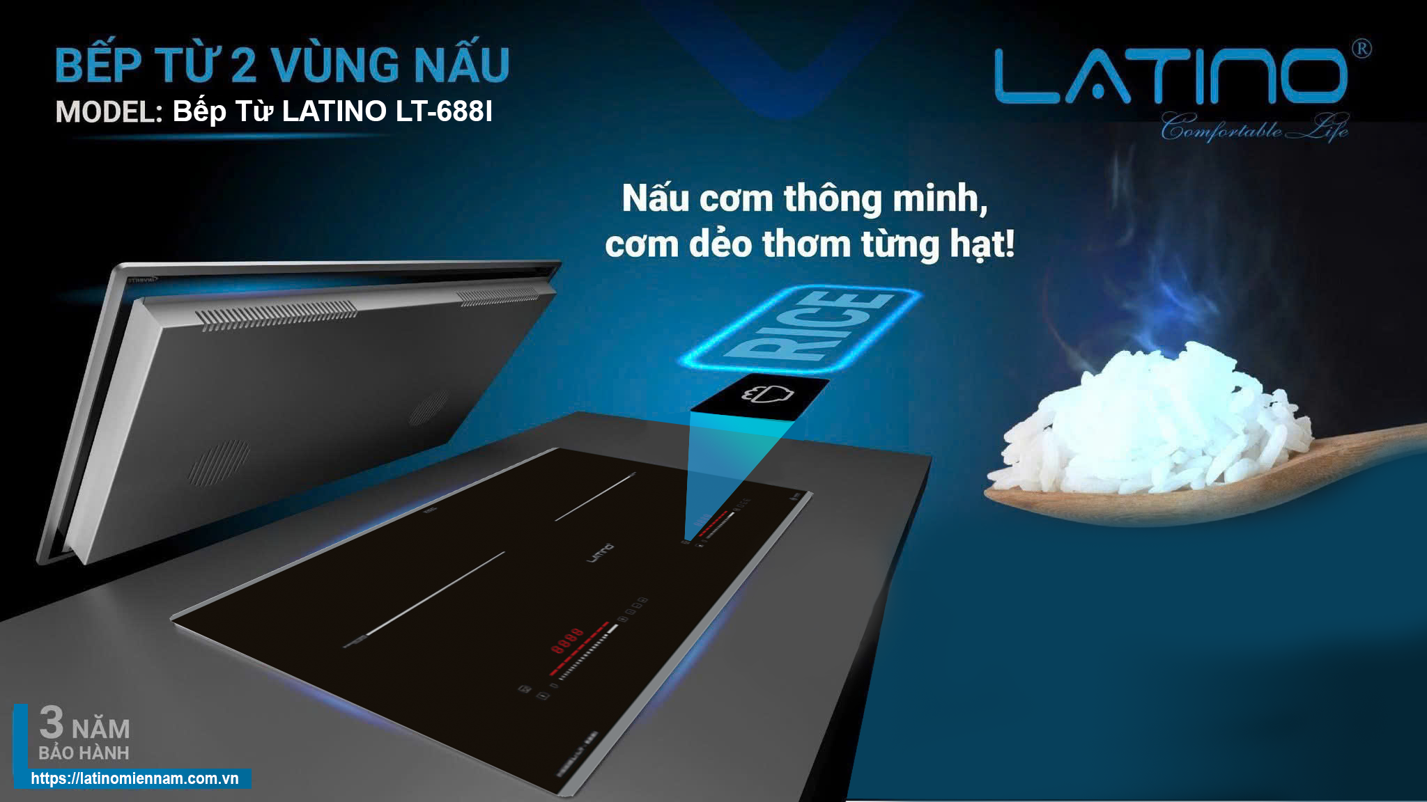 Chi tiết bảng điều khiển bếp từ Latino LT-688I